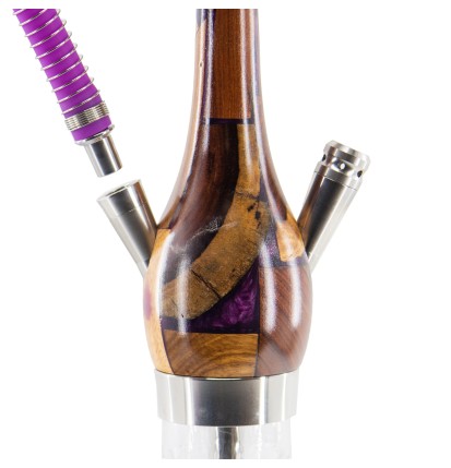 KOSSER WOODEN HOOKAH BROWN&VIOLET