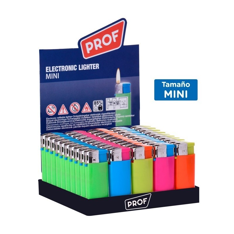 BRIQUET  PROF MINI ELECTRÓNICO BICOLOR SURTIDO 50PCS